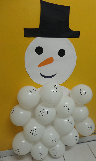 calendrier avent ballon bonhomme de neige